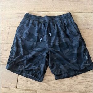 Municipal Mens Camo Athletic Shorts Dark Gray Black Mesh Lined Medium (649)